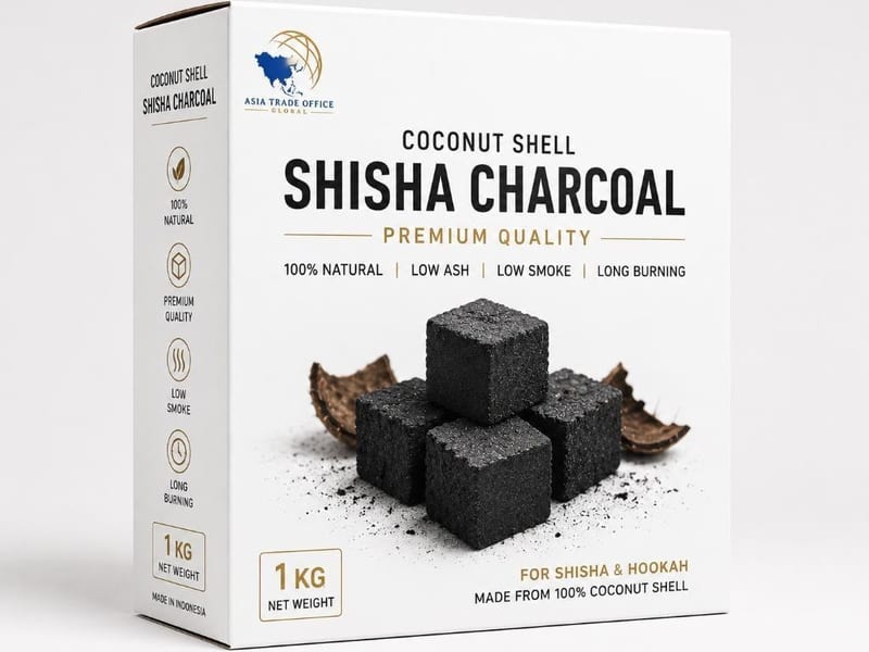 Private Label Shisha Charcoal Packaging — Coconut Shell Briquettes Export Box
